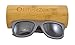 InfuseZen Skateboard Wooden Sunglasses for Men or Women, Wood Sun Glasses in Black with Blue and Red Layers and Black Polarized Lenses, Trendy Wood Frame Sunglasses, Wood Sunglasses Unisex (Black)