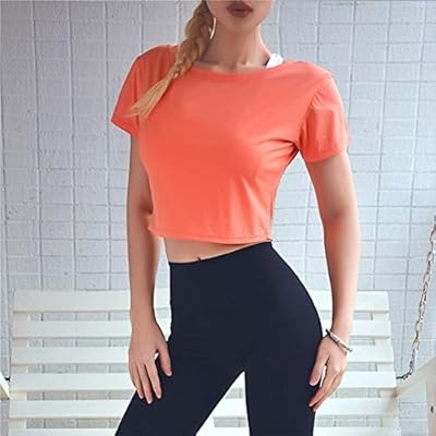 DAGUAISHOU Open Back Yoga Crop Tops Fitness Mujeres Sport Top Gym ...