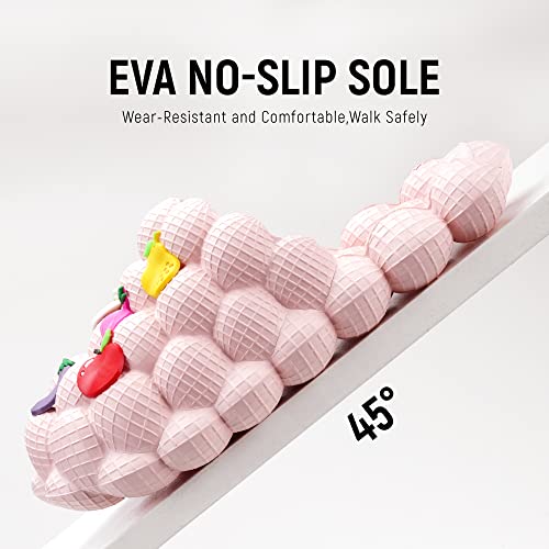 YONMOTTO BUBBLE SLIDES FOR WOMEN MEN, FUNNY MASSAGE CLOUD SLIPPERS WITH CHARMS, NON-SLIP SPA SANDALS