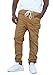 REVOL MEN'S TWILL / DENIM DROP CROTCH HAREM JOGGER PANTS, Medium SG002-KHAKI