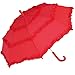 RainStoppers Girl's Solid Umbrella with Three Ruffles, Red, 34-Inch (W106CHRED)