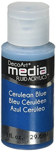 DecoArt Media Fluid Acrylic Paint, 1-Ounce, Cerulean Blue
