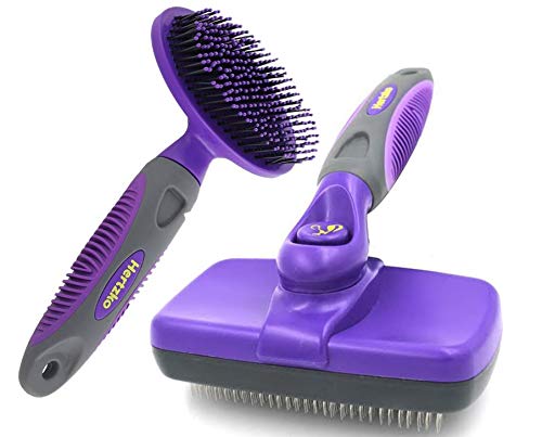 HertzkoSlicker Brush and Soft Pet Brush Bundle
