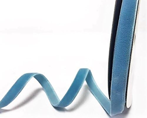Sky Blue Bertie's Bows 10mm Polyester Velvet Ribbon on a 10m Roll