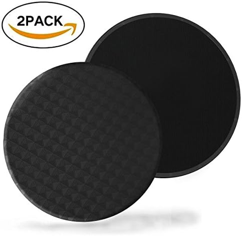 Gliding Discs Core Workout Exercise Sliders 2 Dual Sided Gliding Sliding Discs for Core Fitness, Ultimate Core Trainer, Gym, Carpet and Hardwood Floors Home Abdominal Exercise Equipment (Black)