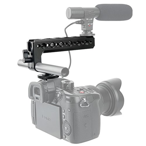 NICEYRIG Compatible Hot Shoe Handle Camera Top Cheese Handle with Cold Shoe Panasonic Lumix GH5s/ GH5 Cage