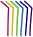 PartyWoo Jumbo Reusable Silicone Drinking Straws, (6 Pack), Assorted