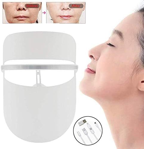 New Soothing Light Therapy Healthy Skin - Anti-Aging, Wrinkle, Facial Skin Mask - 3 Colors Red & Blue & Yellow LED Light Mask Skin Rejuvenation Collagen Wrinkle Facial Facial Spa Great for Sunburn Ras