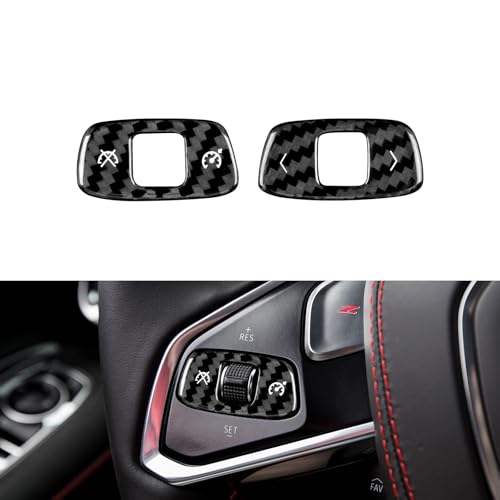 FXETRNL Real Carbon Fiber Steering Wheel Volume Control Button Covers - 2PCS for Corvette C8 2020 2021 2022 2023 2024 2025 Carbon Fiber Accessories, Anti-Scratch Protective Accessories (Black) at Amazon