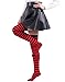 HDE Women's Plus Size Striped Stockings Thigh High Over the Knee OTK Sheer Nylons (Red Black Stripes)
