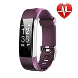 LETUFIT PLUS Fitness Tracker + Heart Rate Monitor,IP67 Waterproof Smart Wristband With Pedometer Watch for Android and Ios (purple)