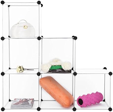 ZideTang 6-Cube DIY Modular Shelving Storage Cube Organizer Open Closet without Doors Color White