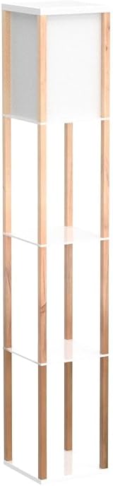 MiniSun Oak Wooden Floor Lamp with Shelves, In-Line Switch view 4