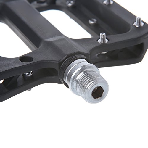 ULKEME Bicycle Pedal Cycling With Anti Slip Platform Alloy Nylon For Mountain Road Bike black