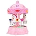 Zooawa Carousel Music Box, Merry Go Round Electronic Musical Rotating Toy with 3 Modes & Animal Sound - Pink