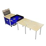 EatCamp Outdoor Camping Kitchen,Portable Folding Cooking Station(Gas Grill+Table+Travel Suitcase 3 in 1)