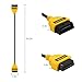 AUTOAND Wired 150cm OBD2 16Pin Male to Female Extension Cable Diagnostic Extender Cord, Yellow (Round 16 Pin 150cm)