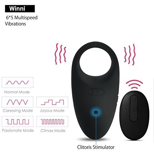 SVAKOM Rechargeable Remote Control Vibrating Cock Ring - Full Silicone Waterproof Penis Ring Vibrator Sex Toy for Couples(Black)