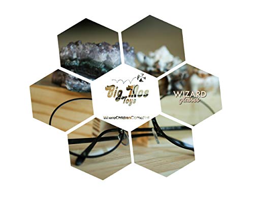 Big Mo's Toys Wizard Glasses - Round Wire Costume Glasses Accessories for Dress Up - 1 Pair Black