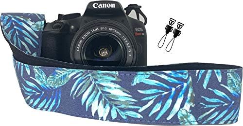 Fall Blue Leaves Camera Strap Belt for All DSLR Camera. Elegant Universal DSLR Strap, Floral Pattern Neck Shoulder Camera Strap for Canon, Nikon,Pentax, Sony,Fujifilm and Di