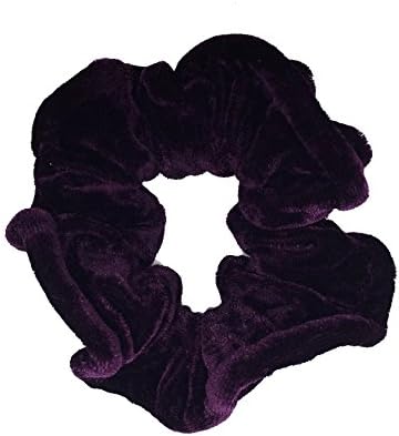 NTL #403 Purple Velvet Hair Scrunchies (Small) Tie Band Ponytail Holder, Hair Scrunchy (Pack of 2)