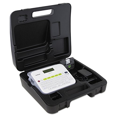 Brother P-Touch, PTD400VP, Versatile Label Maker with Carry Case and Adapter, Compact Design, Easy-to-Use Keyboard, Graphical Display, Gray/White