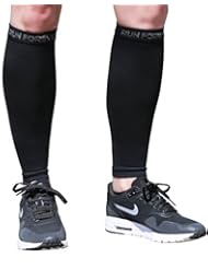 Sports: Calf Compression Sleeves - Leg Compression Socks for Runners, Shin Splint, Varicose Vein & Calf Pain Relief - Calf Guard Great for Running, Cycling, Maternity, Travel, Nurses (Black,Medium) - Run Forever Sports