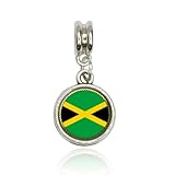 Flag of Jamaica Euro European Italian Style Bracelet Bead Charm