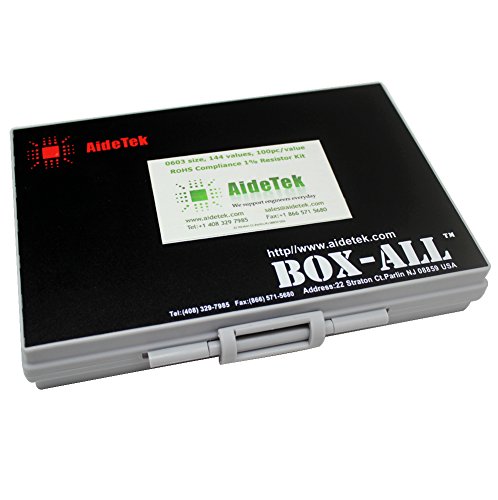 AideTek 0603 Size,Surface monnt Resistor SMD SMT 144 Values, 100pc/value 1% Sample Resistor Kit Distributed in Box-All Enclosure E96 Serial 0ohm to 1mohm Designer Kit  Free Tweezers - Thumbnail 4