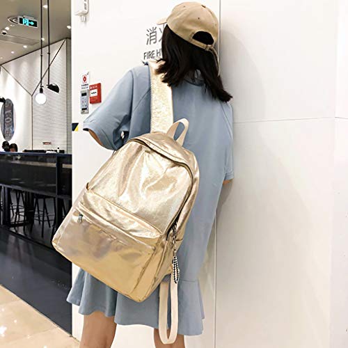 Excursion Sports PU Leather Zipper Backpack for Women, Girls Student Large Capacity Schoolbag Shoulder Bag, Lightweight Water Resistant Street Travel Camping Rucksack Satchel Daypacks - Thumbnail 6