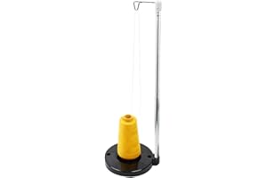 THREADNANNY Adjustable Thread Spool Holder White - Adjustable Height Universal Single Cone Thread Stand for Sewing Machine - Heavy Base Embroidery Quilting Serger Sewing Cones Holder (Black)