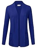 JJ Perfection Women's Open Front Knit Long Sleeve Pockets Sweater Cardigan ROYALBLUE 3XL
