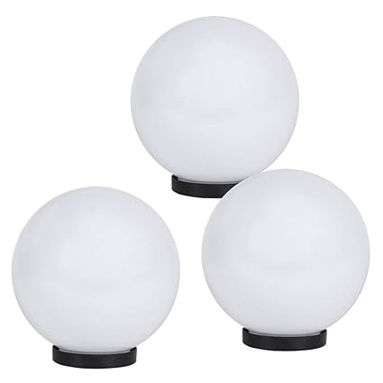 3er Set Kugelleuchten | Dekoleuchten weiß IP65 | 3x Kugel Ø 20 | Gartenlampe Außen | Terrassenlampe 230 Volt | Kugellampen mi