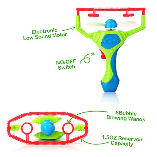 Bubble Machine, Vogek Gun Shooter Bubble Blower Wand Bubble Fan Bubble Maker Playing Game Toy Gift with One Bottle of Soap Solution for Party, Outdoor & Indoor Games, Bubble Gifts for Kids Girls Boys - Thumbnail 3