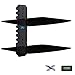 Mounting Dream MD5200-2 Two Shelf DVD DVR VCR Wall Mount Bracket Floating Component Shelf with Strengthened Tempered Glass, 22 lbs per Shelf, Including Bubble Level and Cable Ties