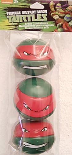 Teenage Mutant Ninja Turtles Raphael Package of 3 Party Figural Treat Containers