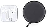Apple OEM iPhone 6/6 Plus/5C/5S/5 Earphones with Overtime Headphone Case - Non-Retail Packaging - White