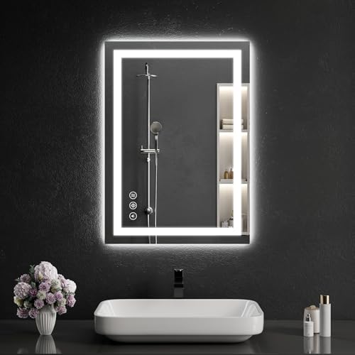 WISSMIELS 20"x28" LED Bathroom Mirror Lights Dimmable