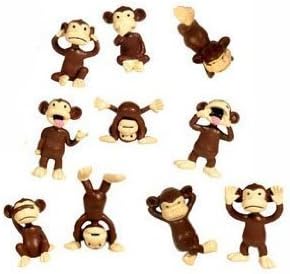 Monkey Figures - Tiny Plastic Monkey Figures - Party Favors - Lot of 20
