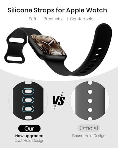 Yoohoo Compatible with Apple Watch Strap 44 mm 40 mm 46 mm 45 mm 42 mm 41 mm 38 mm 49 mm Women Men Sports Silicone Compatible with Apple Watch Series 11 10 9 8 7 6 5 4 32 2 1 1SE Ultra 3 2 1