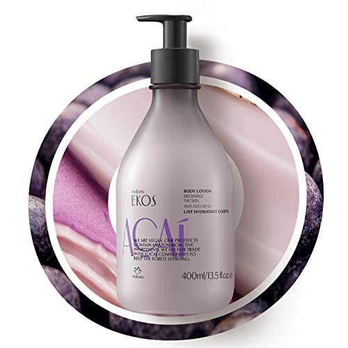 Natura Açaí Body Lotion – Vegan Skincare with Açai Oil – Hydrating & Nourishing Moisturizer for Dry Skin – Brazilian Beauty Secret for Smooth, Glowing Skin – 13.5 fl oz (400 ml)