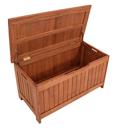 GXK Auflagenbox Holz Kissenbox Gartenbox Kissentruhe Gartentruhe 88x45cm – Bild 3
