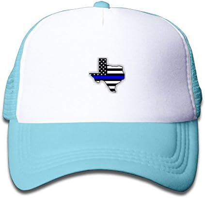 Jiajialiu Mesh Back Trucker Cap Blue Line Thin Adjustable Printing Cool Snapback Hat For Kids