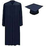 Navy Cap and Gown with Lustrous Finish, Renowned