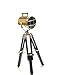 collectiblesBuy Marine Antique Tripod Table Lamp – Vintage Nickel Finish Searchlight with Wooden Base, LED Spotlight Desk Lamp for Home Office Decor