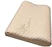 Medium Profile Memory Foam Neck Pillow - Double Contour - Chiropractor Approved - Washable Soft Bamboo Cover - Great for Neck Pain, Sleeping (Medium)
