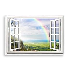 Framed for Living Room Bedroom Fake Window Sunny Day for
