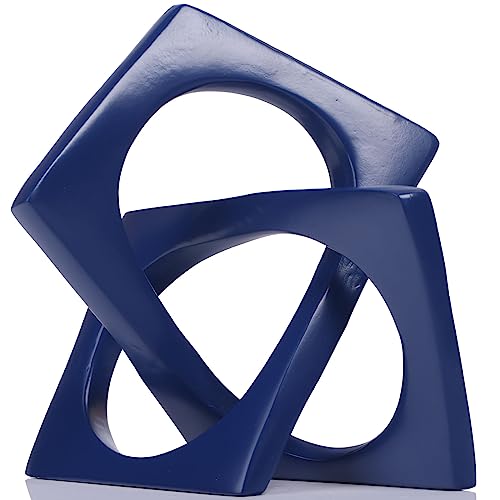 Moderne geometrische Würfel-Skulptur, blauer Knoten, Statue, Dekoration, Bücherregal, Tafelaufsatz, Dekoration, Würfel-Skulptur, Tischskulptur und Figuren, marineblauer Heimdekor-Akzent, würfelförmige