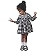 BOBORA Little Kids Baby Girls Long Sleeve Dress White and Black Plaid Tunic Dress