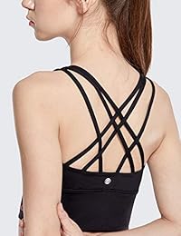 CRZ YOGA - Sujetador deportivo de yoga para mujer, soporte medio, espalda con tirantes, sin cables, extraíble
